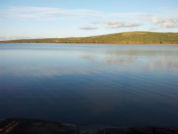 Scenic view of calm lake against sky