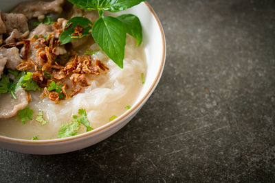 Close-up of food in bowl on table