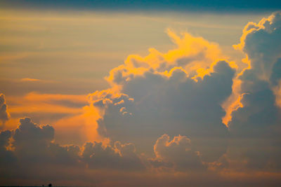 Low angle view of dramatic sky during sunset