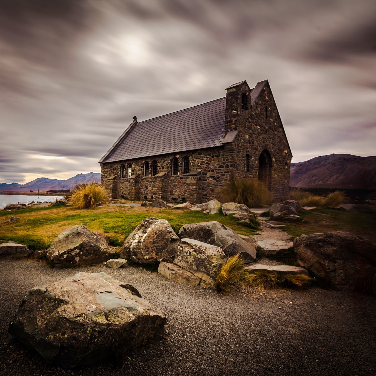 OLD RUINS AGAINST CLOUDY SKY