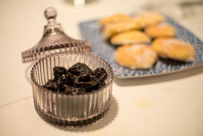 Close-up of pastry on table