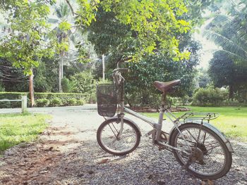 Bicycle parked in park
