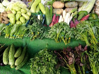 Vegetables for sale at market stall