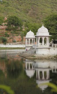 Reflection of building in lake