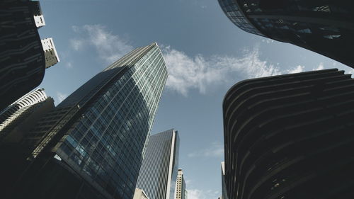 Low angle view of modern building against sky