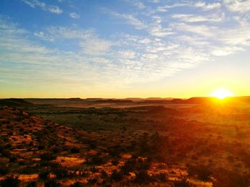 Scenic view of sunset over landscape