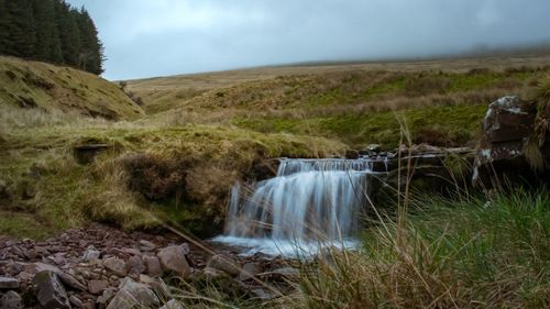 Scenic view of waterfall