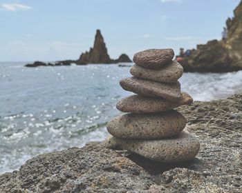 Stack of stones on beach