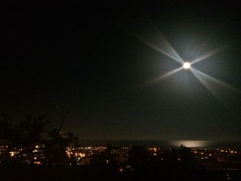 View of illuminated cityscape at night