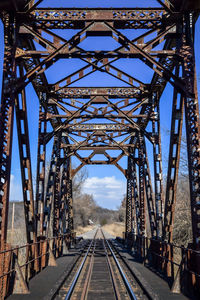 Vintage steel iron railroad train bridge