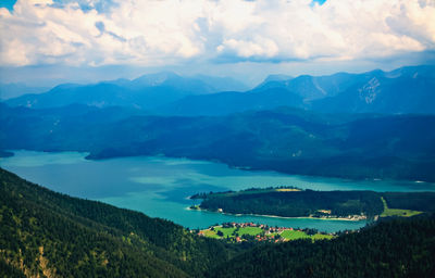 Scenic view of mountains against sky