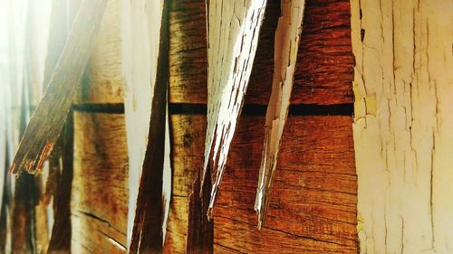 Close-up of wooden roof