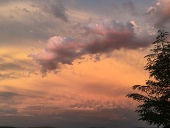 Low angle view of sky at sunset