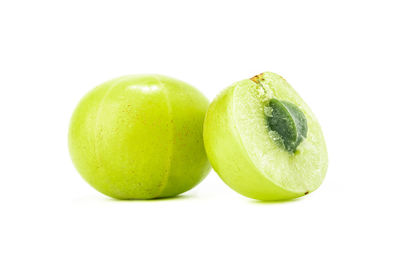 Close-up of apple against white background