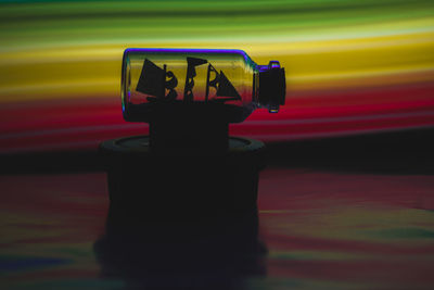 Close-up of toy car on table