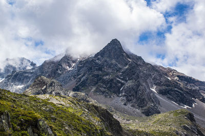 Scenic view of mountain range against sky