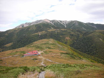 Scenic view of mountains against sky