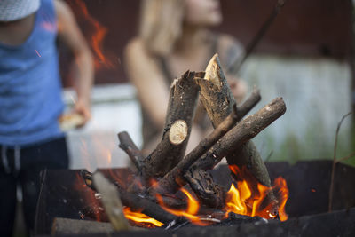 Midsection of man preparing food