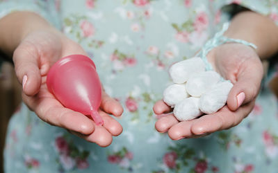 Close-up of woman holding ice cream