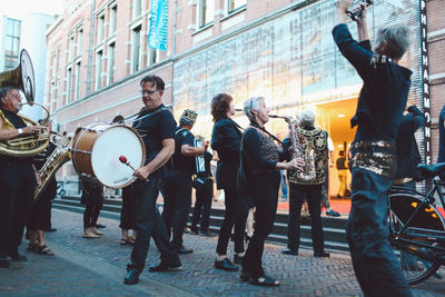 People walking on street