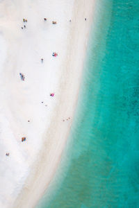 High angle view of people on beach