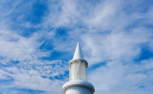 Low angle view of lighthouse against sky