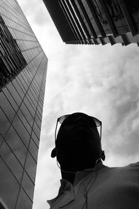 Low angle view of modern building against sky