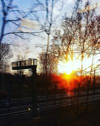Silhouette trees against sky during sunset