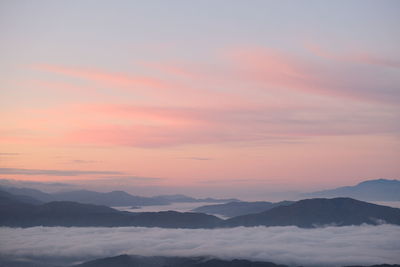 Scenic view of cloudscape against sky during sunset