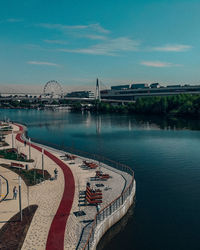 High angle view of bridge over river