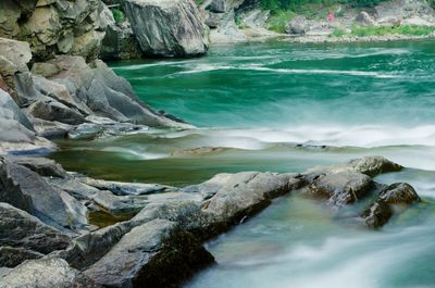 Stream flowing through rocks