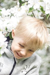 Close-up of cute girl looking away