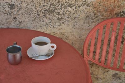 Espresso at sidewalk cafe in baja, mexico