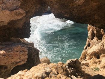 Rock formation on sea shore