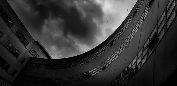 Low angle view of modern building against sky