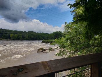 View of bridge over sea against sky