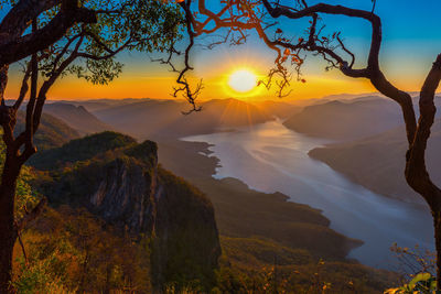 Scenic view of beach during sunset