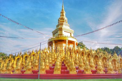 View of pagoda against cloudy sky