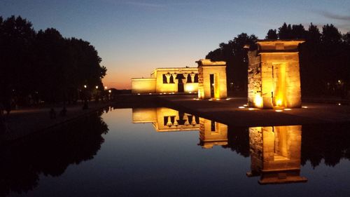 Reflection of buildings in water