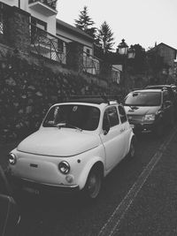 Cars parked on road