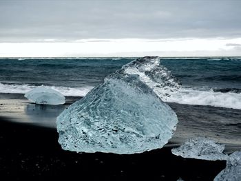 Scenic view of sea waves against sky