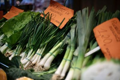 Close-up of vegetables for sale at market stall