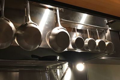 Close-up of wine hanging on metal