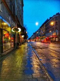 Illuminated street at night
