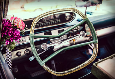 Interior of vintage car