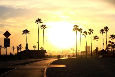 View of road at sunset