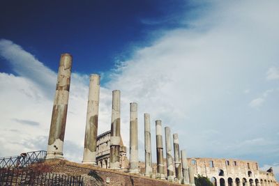 Low angle view of historic building against sky