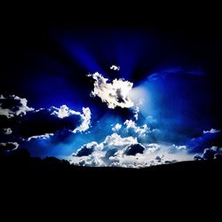 Low angle view of building against blue sky