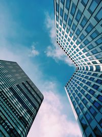 Low angle view of modern building against sky