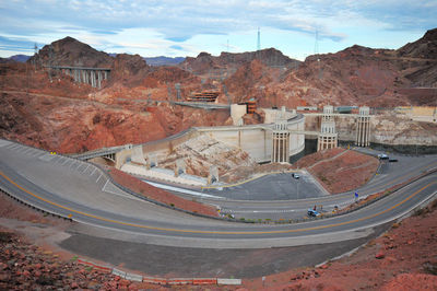 Panoramic photo of hoover dam in arizona, usa